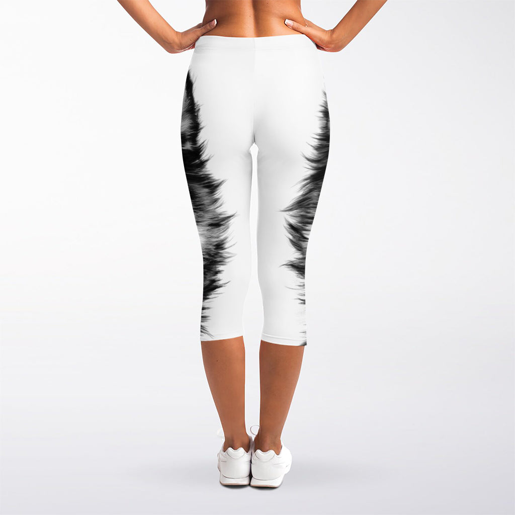 Siberian Husky Portrait Print Women's Capri Leggings