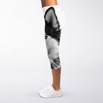 Siberian Husky Portrait Print Women's Capri Leggings