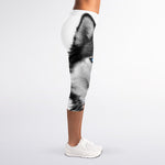Siberian Husky Portrait Print Women's Capri Leggings