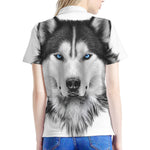 Siberian Husky Portrait Print Women's Polo Shirt