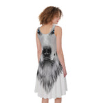 Siberian Husky Portrait Print Women's Sleeveless Dress