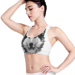 Siberian Husky Portrait Print Women's Sports Bra