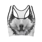 Siberian Husky Portrait Print Women's Sports Bra