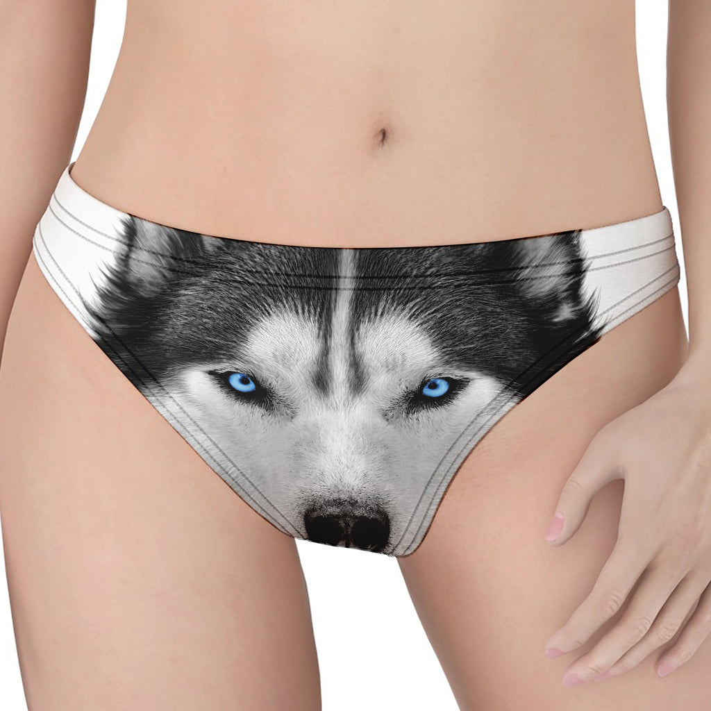 Siberian Husky Portrait Print Women's Thong