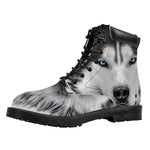 Siberian Husky Portrait Print Work Boots