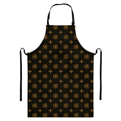 Sigla Orthodox Pattern Print Bib Apron With Pocket