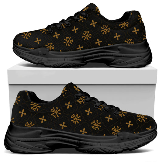 Sigla Orthodox Pattern Print Black Chunky Shoes