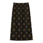 Sigla Orthodox Pattern Print Cotton Front Slit Maxi Skirt