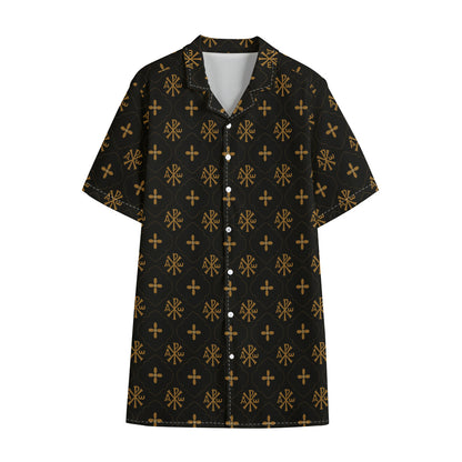 Sigla Orthodox Pattern Print Cotton Hawaiian Shirt