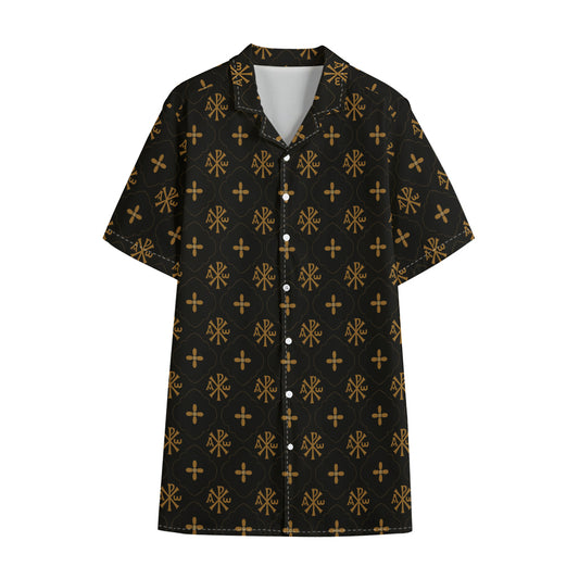Sigla Orthodox Pattern Print Cotton Hawaiian Shirt