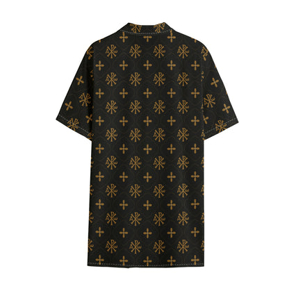 Sigla Orthodox Pattern Print Cotton Hawaiian Shirt