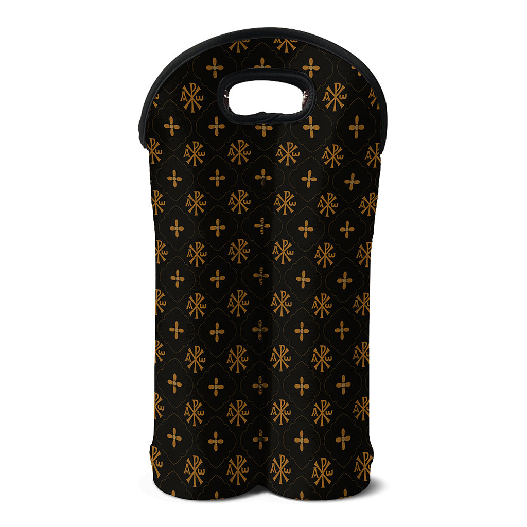Sigla Orthodox Pattern Print Double Neoprene Wine Tote