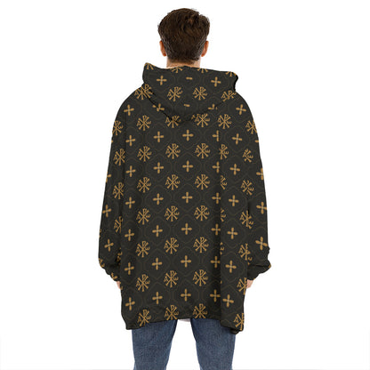 Sigla Orthodox Pattern Print Hoodie Blanket