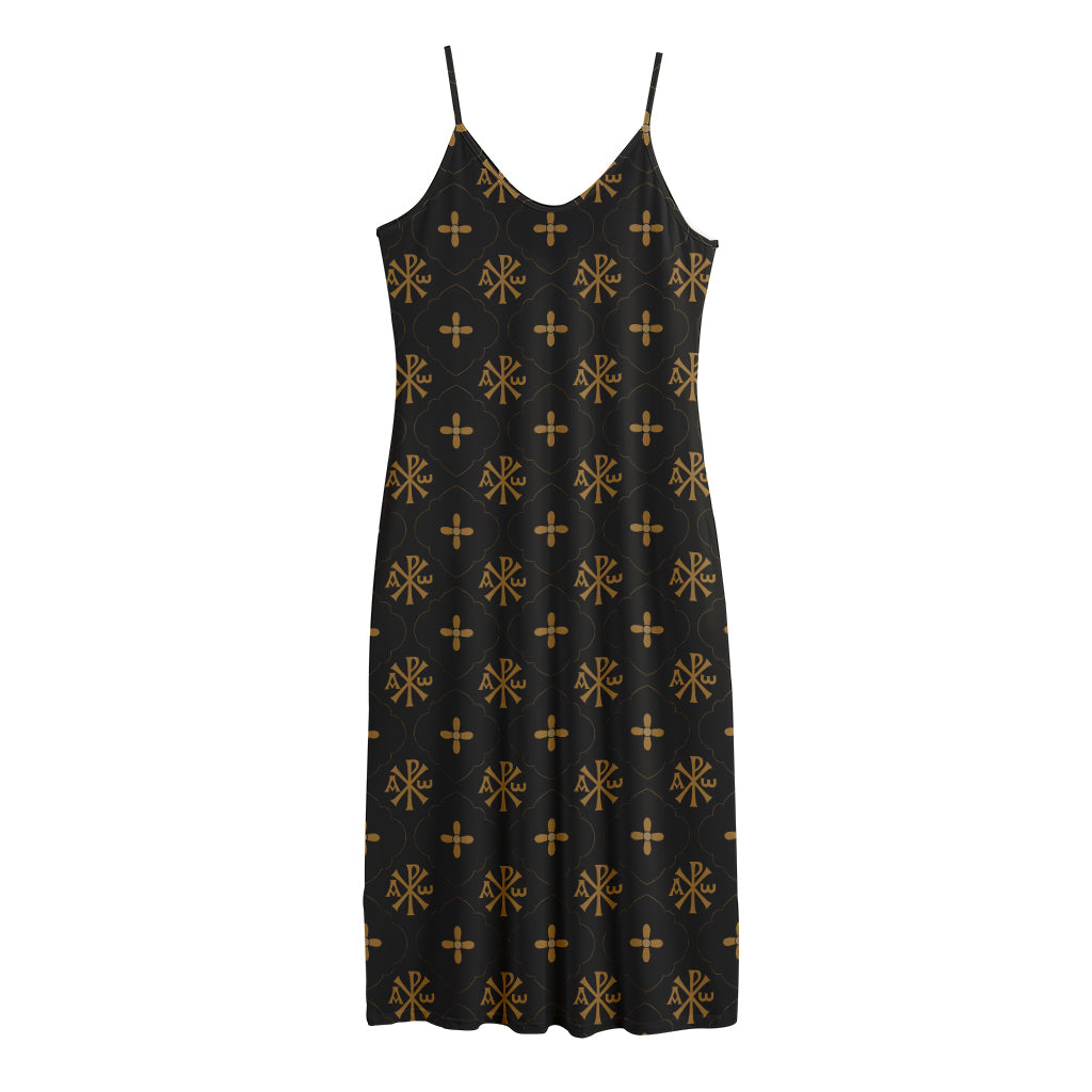 Sigla Orthodox Pattern Print Jersey Midi Cami Dress