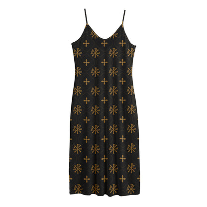 Sigla Orthodox Pattern Print Jersey Midi Cami Dress