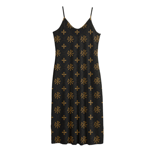 Sigla Orthodox Pattern Print Jersey Midi Cami Dress