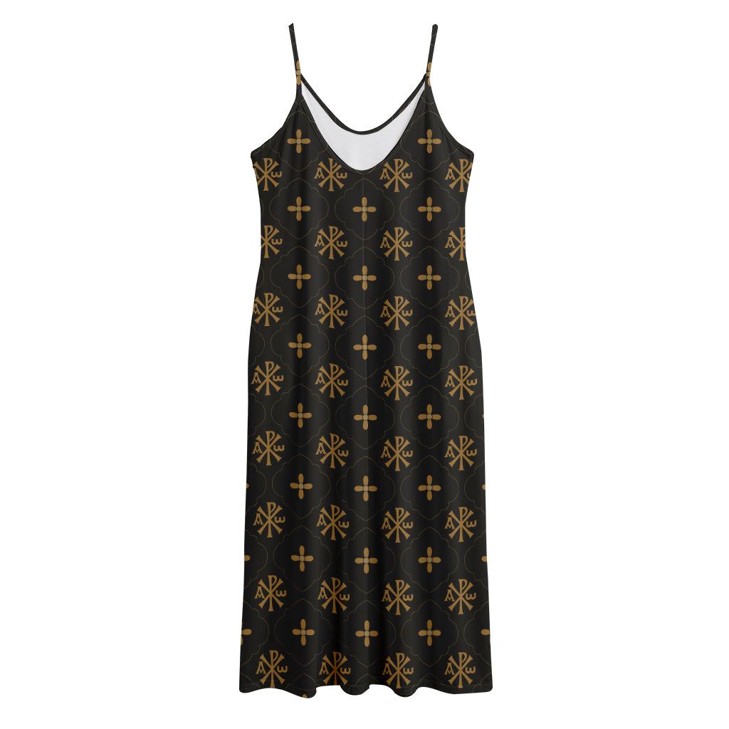 Sigla Orthodox Pattern Print Jersey Midi Cami Dress