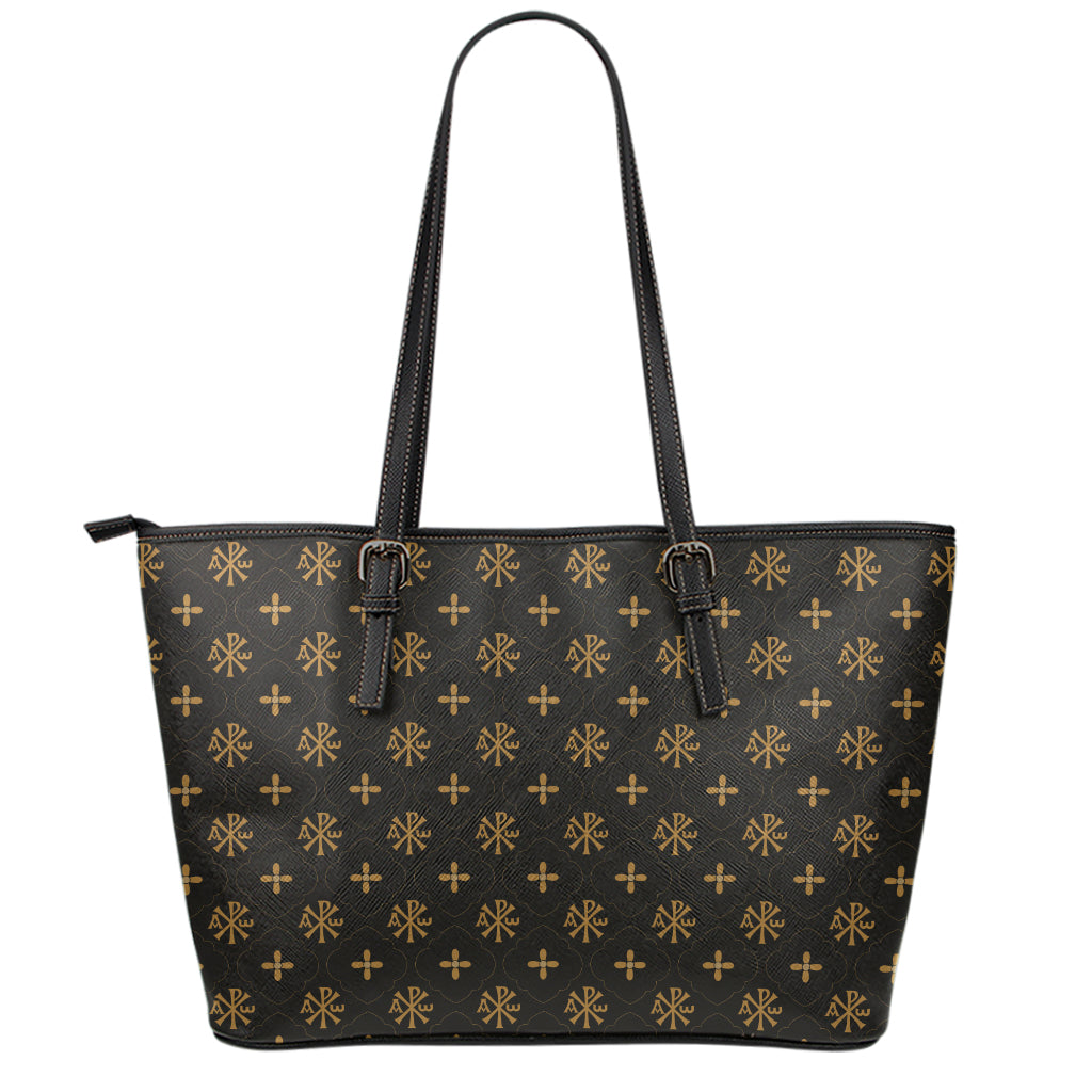 Sigla Orthodox Pattern Print Leather Tote Bag