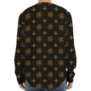 Sigla Orthodox Pattern Print Long Sleeve Baseball Jersey