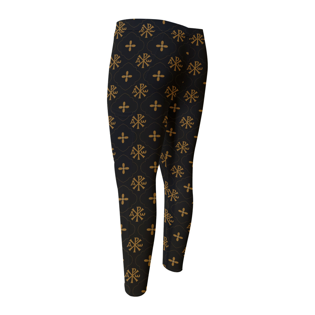 Sigla Orthodox Pattern Print Men's Compression Pants