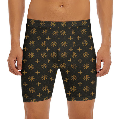 Sigla Orthodox Pattern Print Men's Long Boxer Briefs