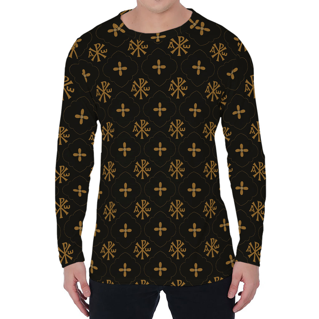 Sigla Orthodox Pattern Print Men's Long Sleeve T-Shirt