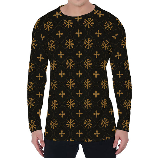 Sigla Orthodox Pattern Print Men's Long Sleeve T-Shirt