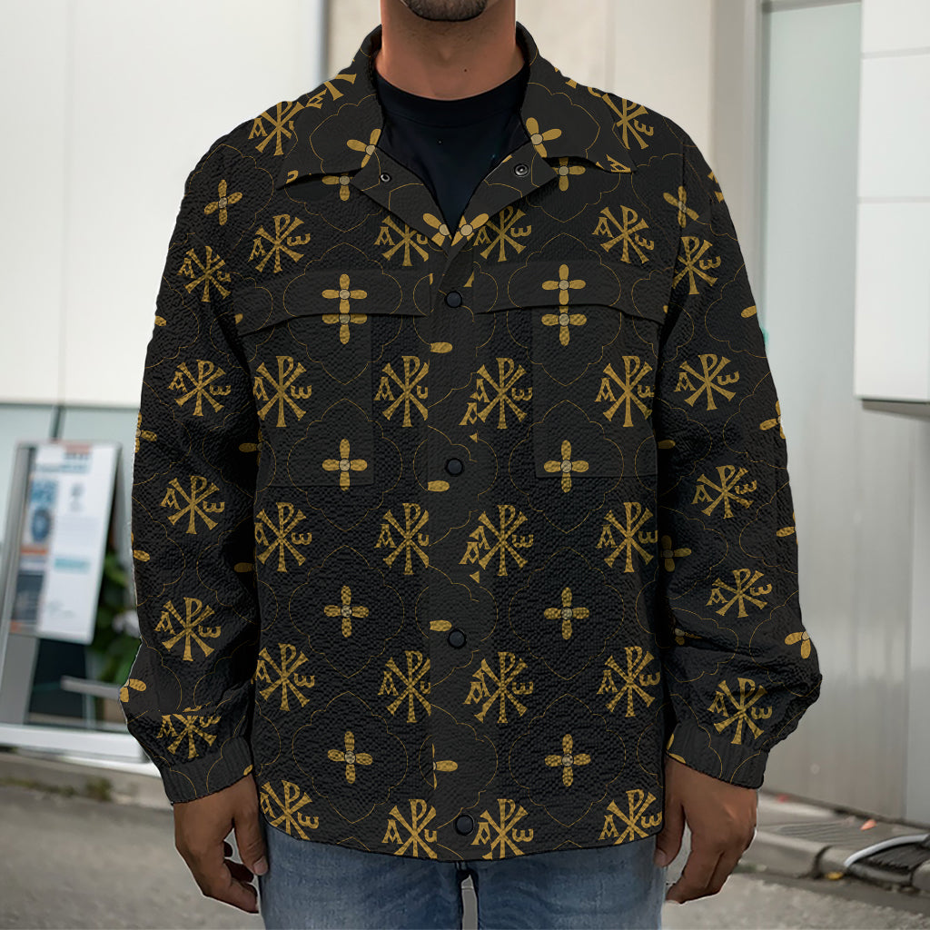 Sigla Orthodox Pattern Print Men's Shirt Jacket