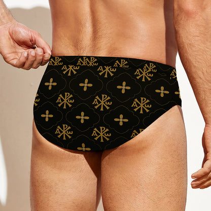 Sigla Orthodox Pattern Print Men's Swim Briefs