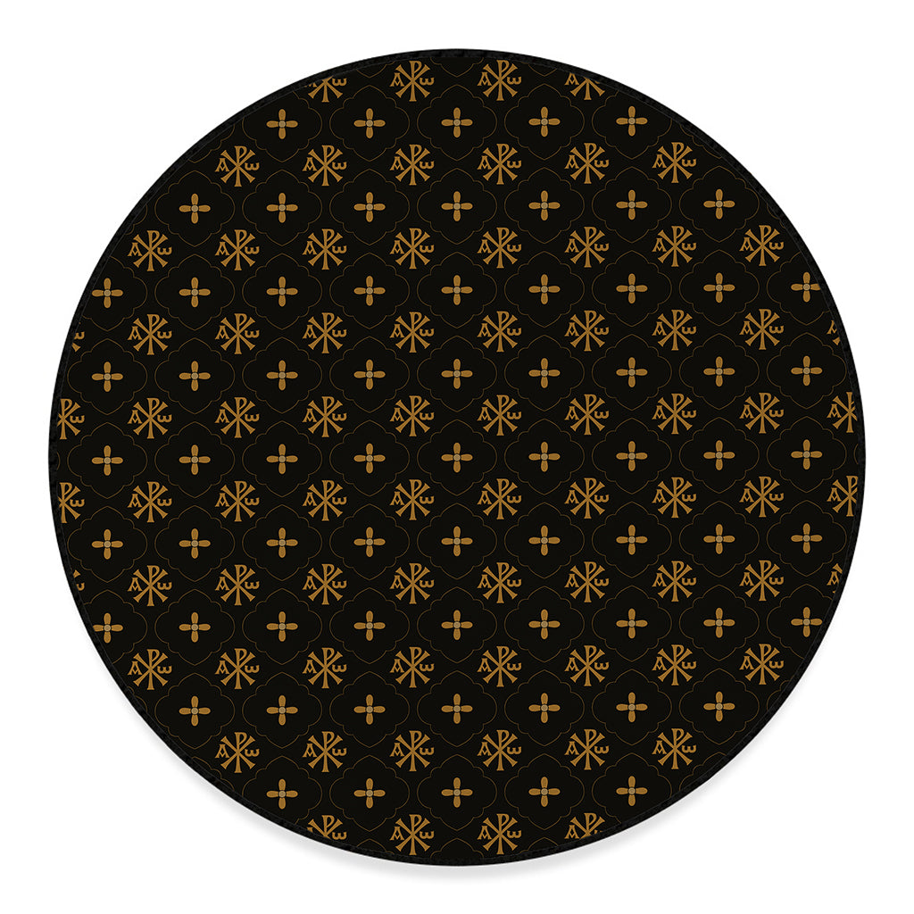 Sigla Orthodox Pattern Print Round Floor Mat