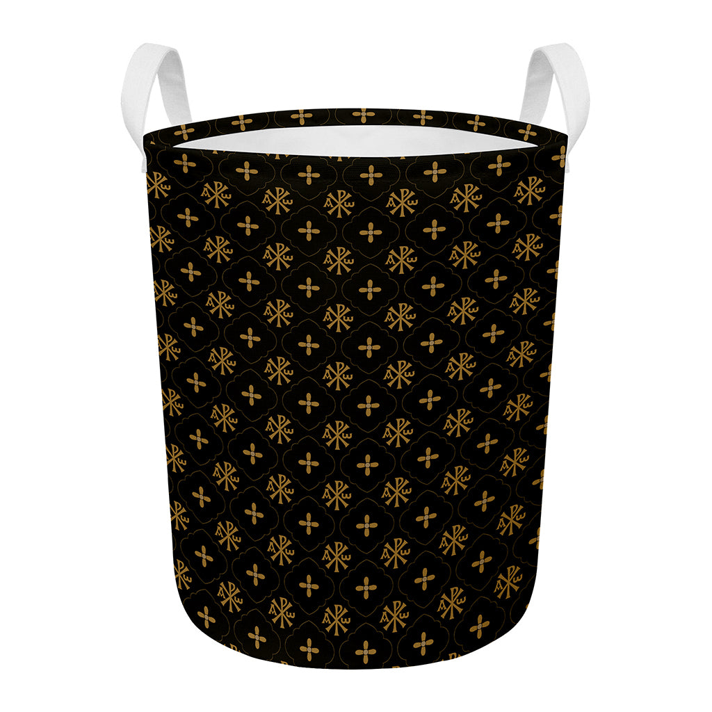Sigla Orthodox Pattern Print Round Laundry Basket