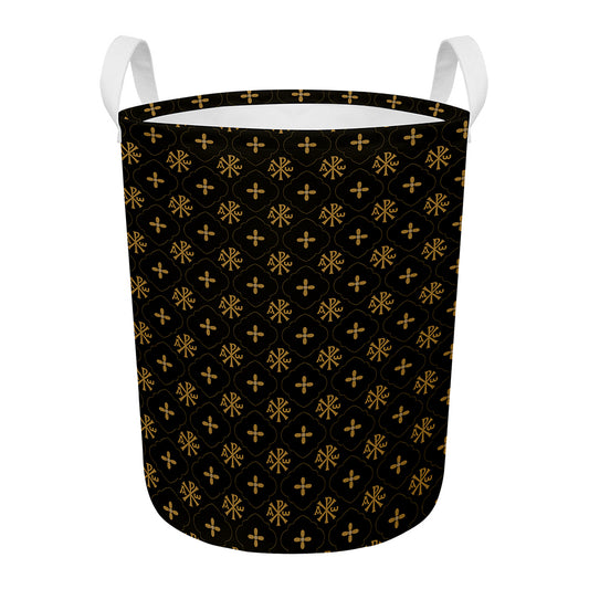 Sigla Orthodox Pattern Print Round Laundry Basket