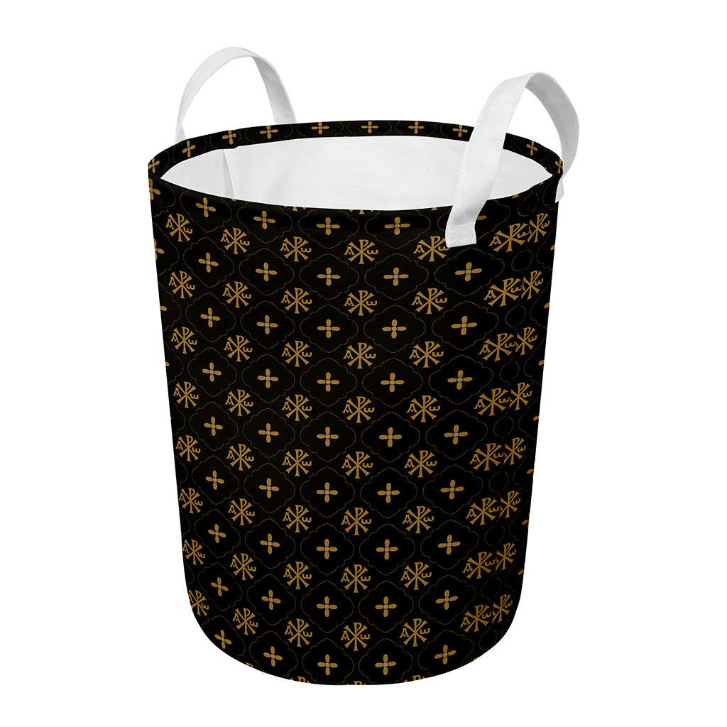 Sigla Orthodox Pattern Print Round Laundry Basket