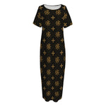 Sigla Orthodox Pattern Print Short Sleeve Long Nightdress