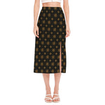 Sigla Orthodox Pattern Print Side Slit Midi Skirt