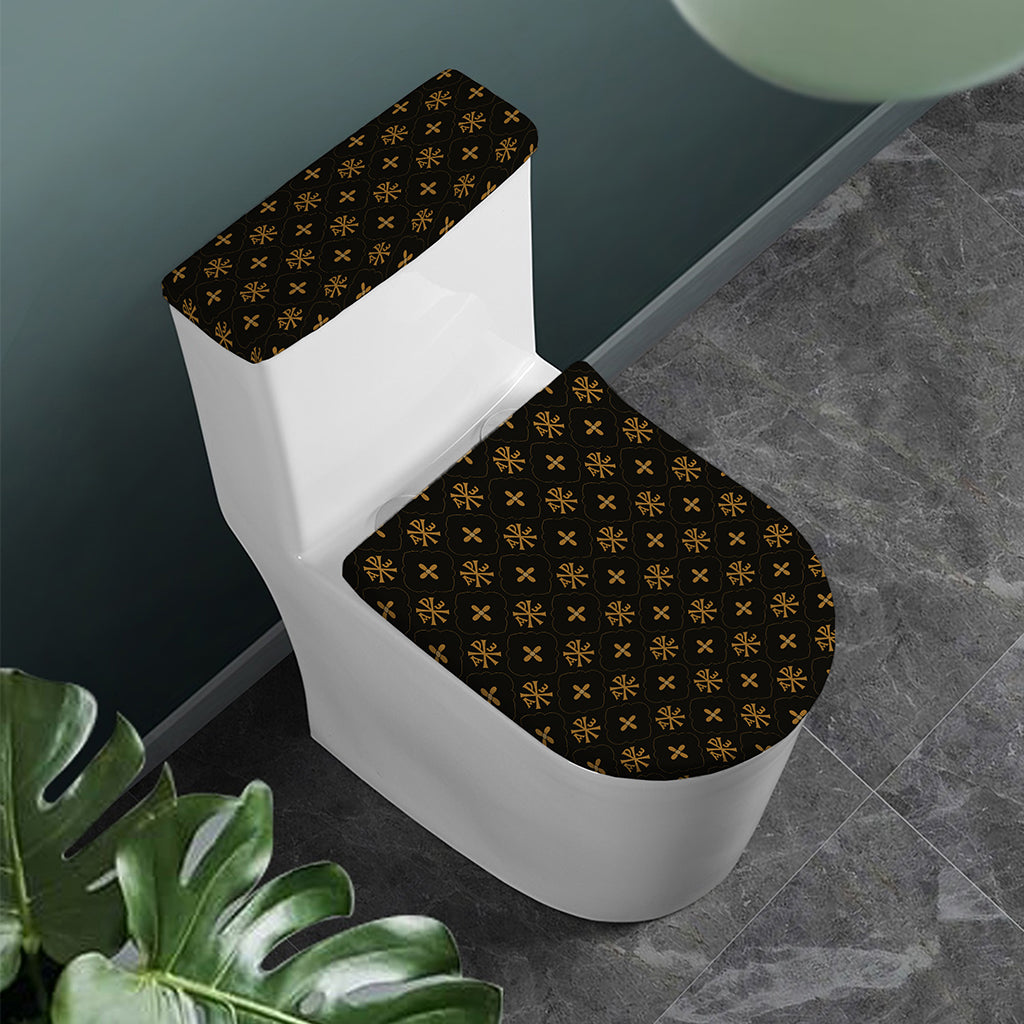 Sigla Orthodox Pattern Print Toilet Lid And Tank Cover Set