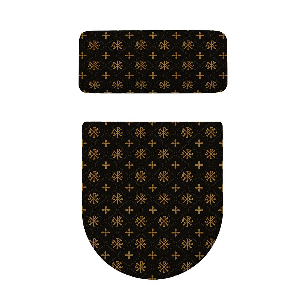 Sigla Orthodox Pattern Print Toilet Lid And Tank Cover Set