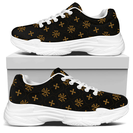 Sigla Orthodox Pattern Print White Chunky Shoes