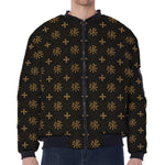 Sigla Orthodox Pattern Print Zip Sleeve Bomber Jacket