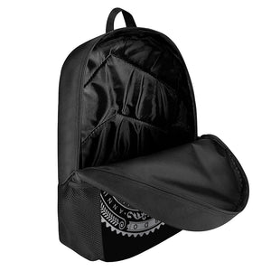 Silver And Black All Seeing Eye Print 17 Inch Backpack
