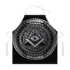 Silver And Black All Seeing Eye Print Adjustable Apron