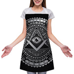 Silver And Black All Seeing Eye Print Adjustable Apron