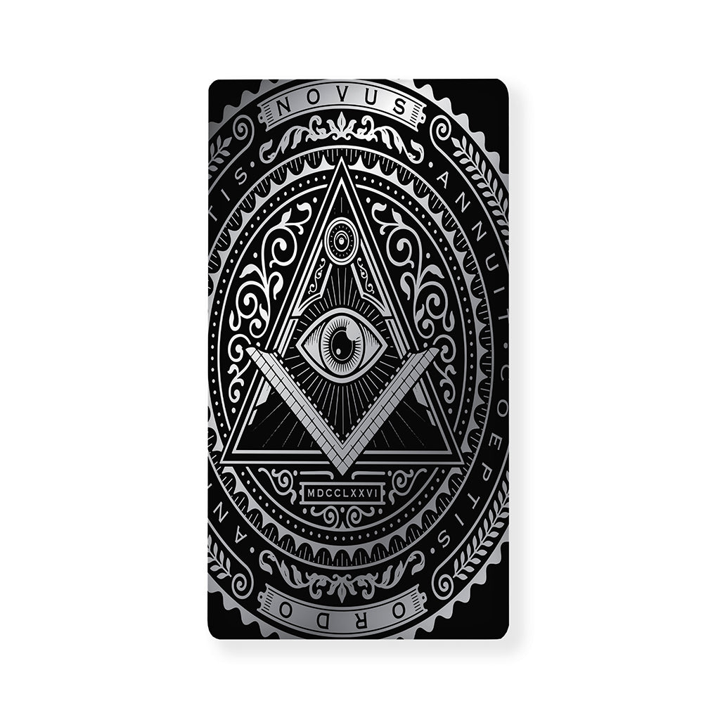 Silver And Black All Seeing Eye Print Baby Crib Sheet