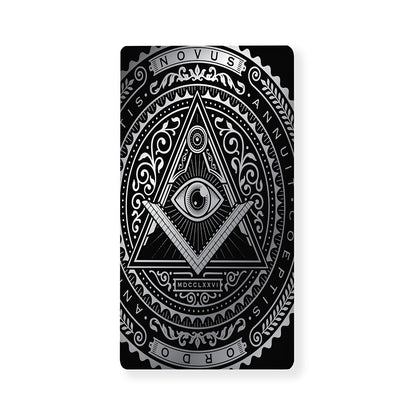 Silver And Black All Seeing Eye Print Baby Crib Sheet