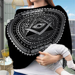 Silver And Black All Seeing Eye Print Baby Seat Cover