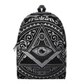Silver And Black All Seeing Eye Print School Backpack