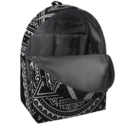 Silver And Black All Seeing Eye Print Backpack