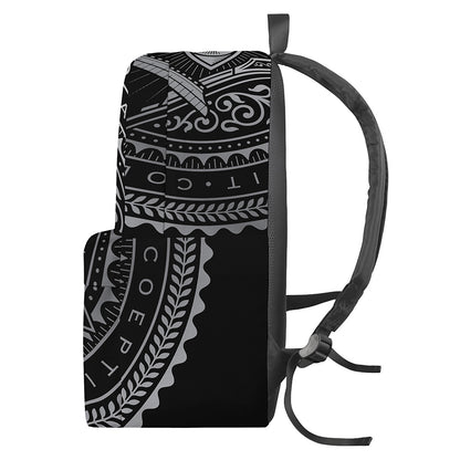 Silver And Black All Seeing Eye Print Backpack