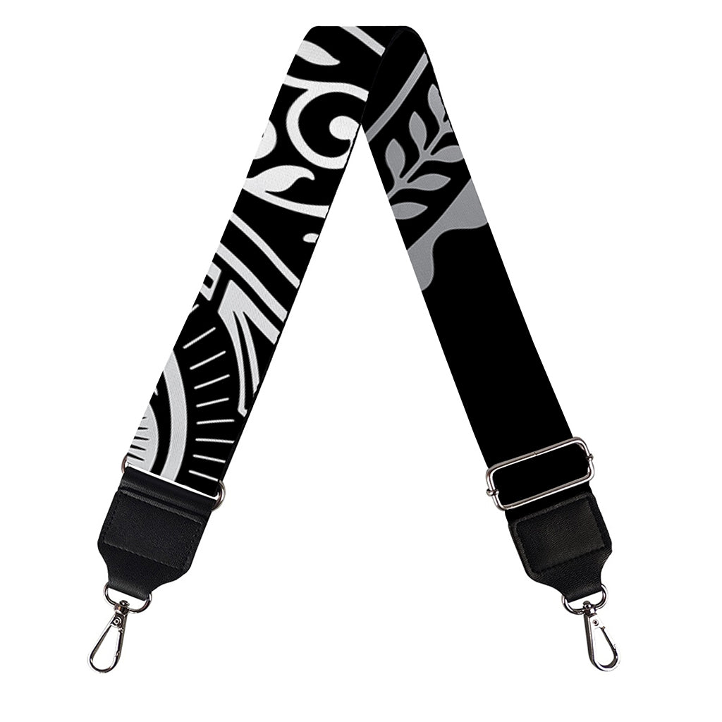 Silver And Black All Seeing Eye Print Bag Strap