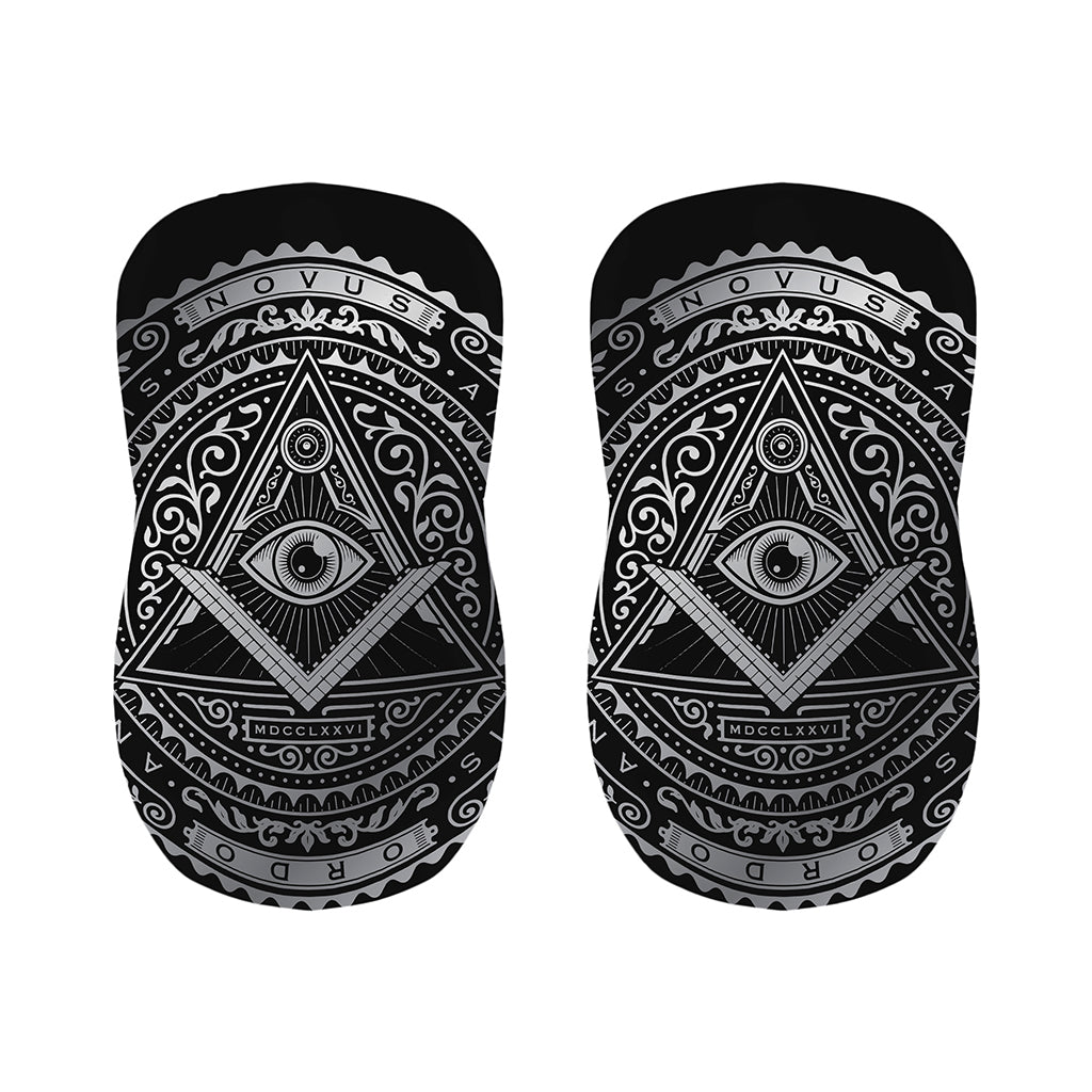 Silver And Black All Seeing Eye Print Bar Stool Covers